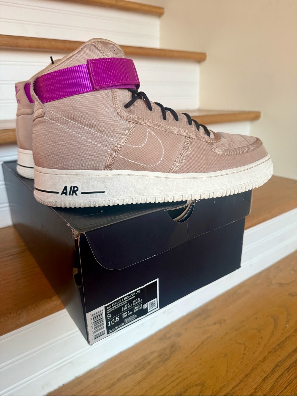 NIKE AIR FORCE 1 HIGH '07 LV8-HEMP/FUCHSIA DREAM-DV0790-200 ‘Moving Co.’ SZ 10.5